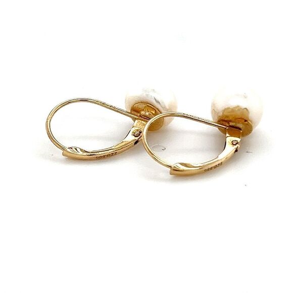 14k Gold Pearl Earrings - Picture 4 of 9